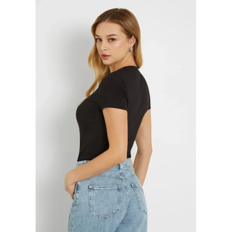 Guess FRONT STRASS - T-shirt con stampa