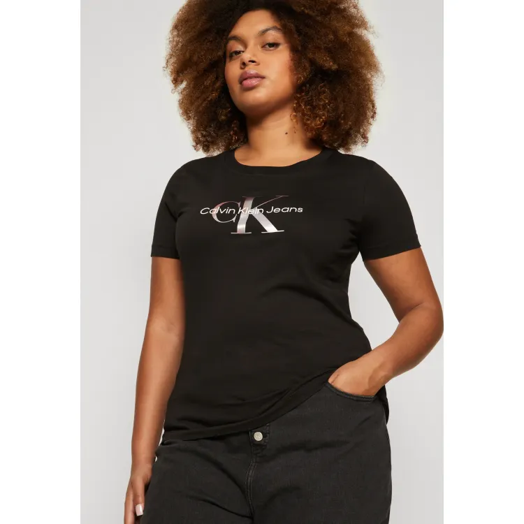 Calvin Klein Jeans Plus DIFFUSED MONOLOGO TEE - T-shirt con stampa