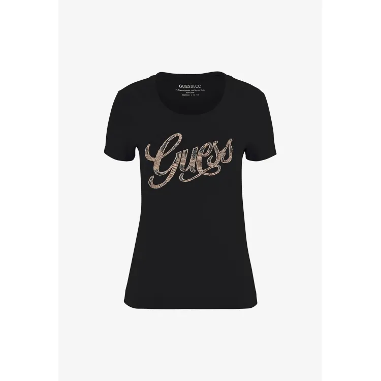 Guess FRONT STRASS - T-shirt con stampa