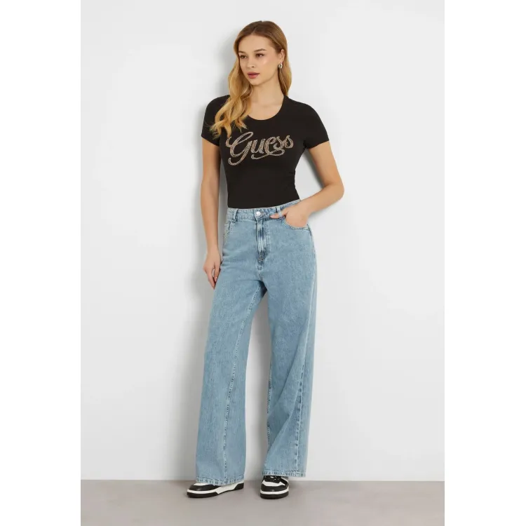 Guess FRONT STRASS - T-shirt con stampa